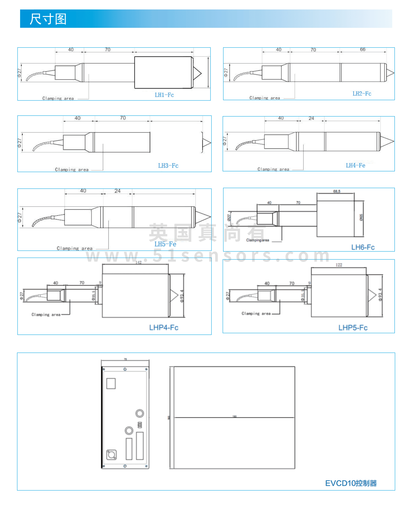 光谱共焦传感器EVCD10尺寸图